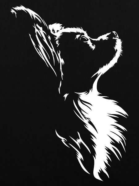 Papillon Silhouette Hunde Portrait Wilsigns