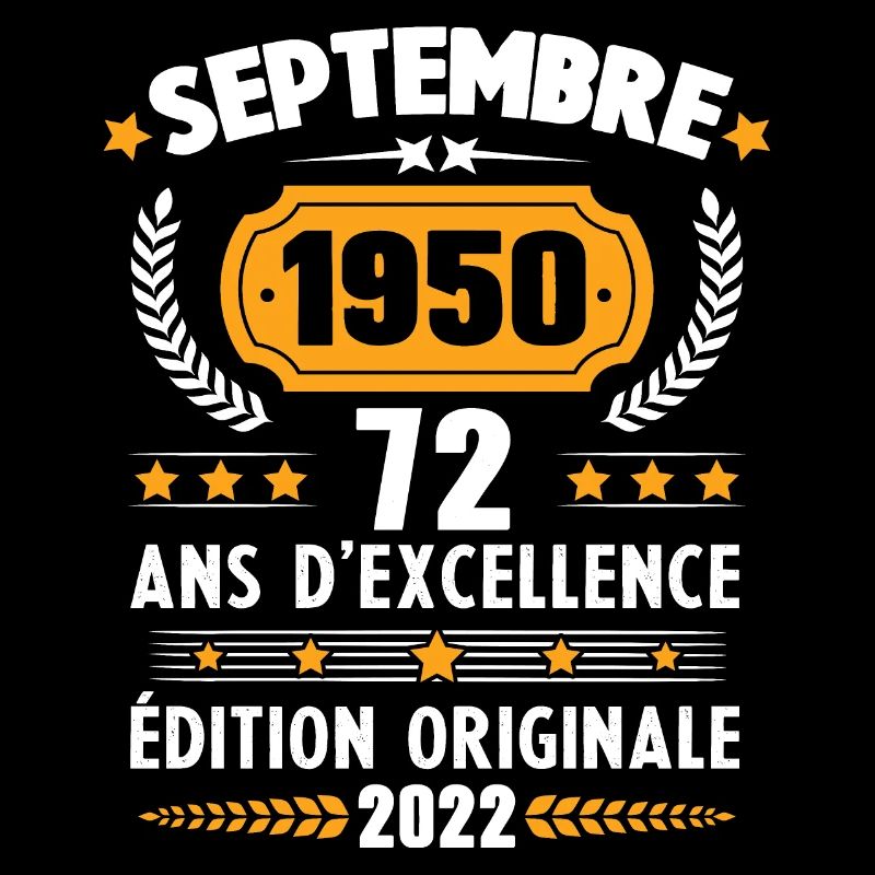 Cadeau D'anniversaire Rétro 72 Ans Septembre 1950