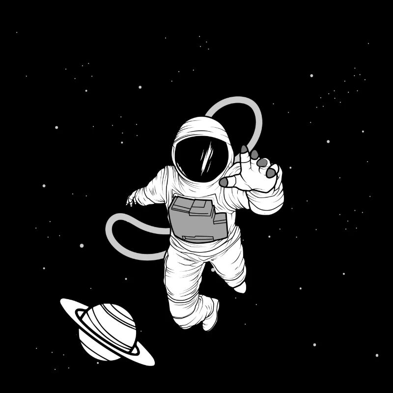 L'astronaute dans l'espace recherche de nouvelles planètes