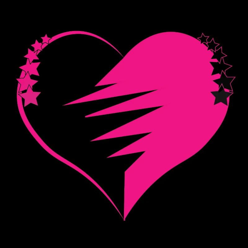 Coeur rose noir