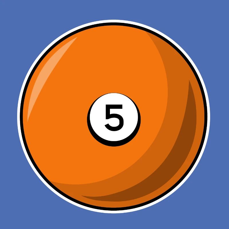 Boule de billard 5 Billard orange Cinq