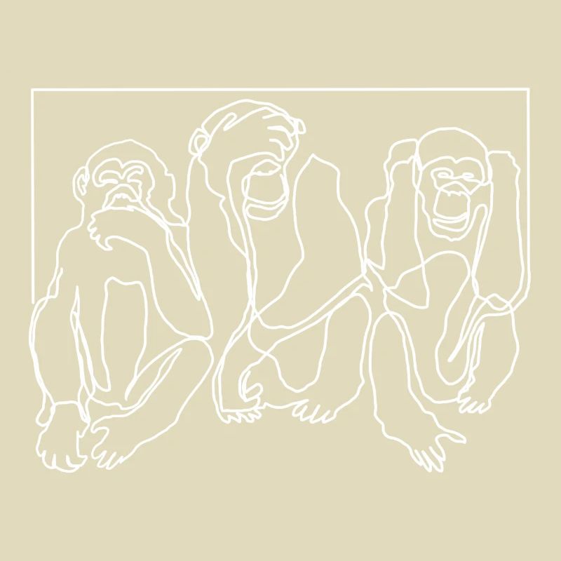 Monkey Monkey Three Monkeys Premium Design Gift