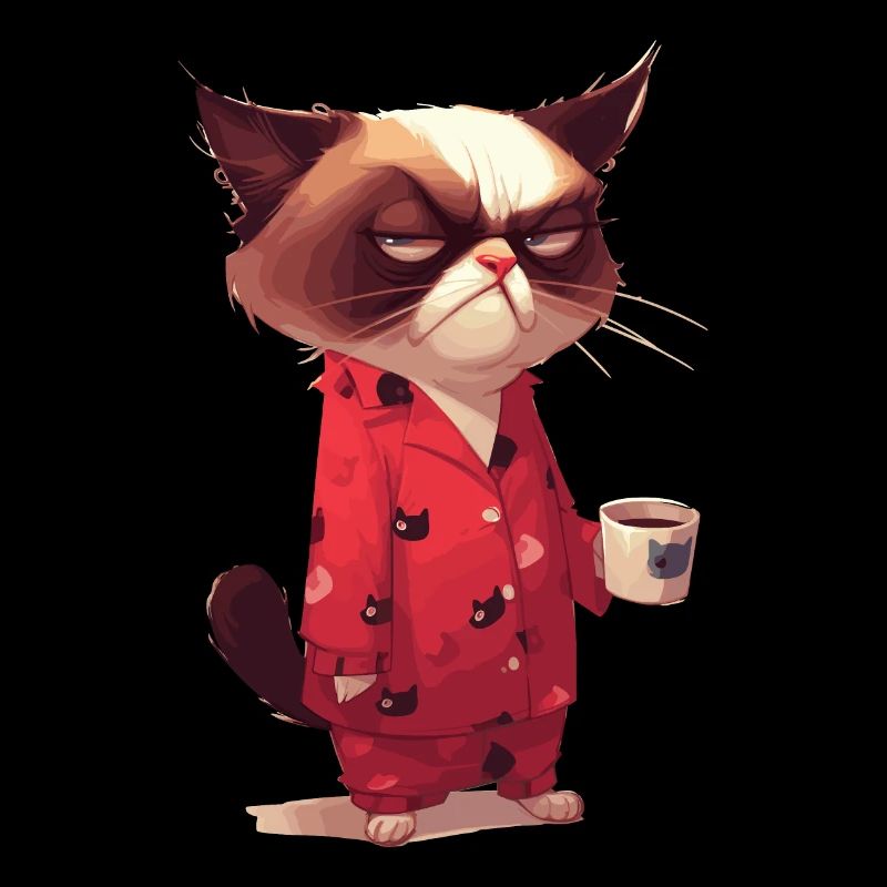 Grumpy | Katze | Genervte Katz | Kaffeeliebhaber