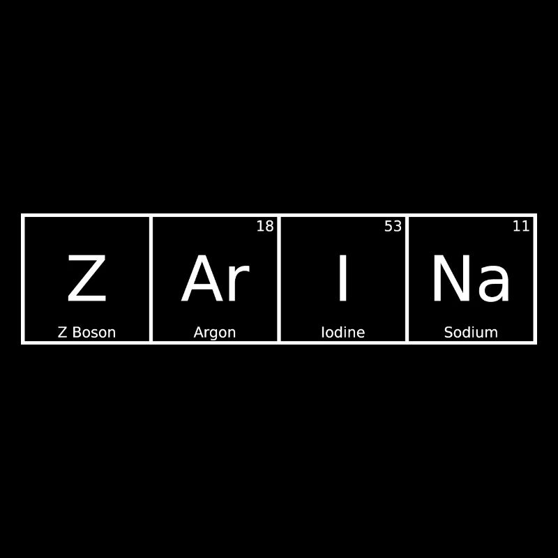 Zarina Surname First Name Chemistry Periodic Table Elements
