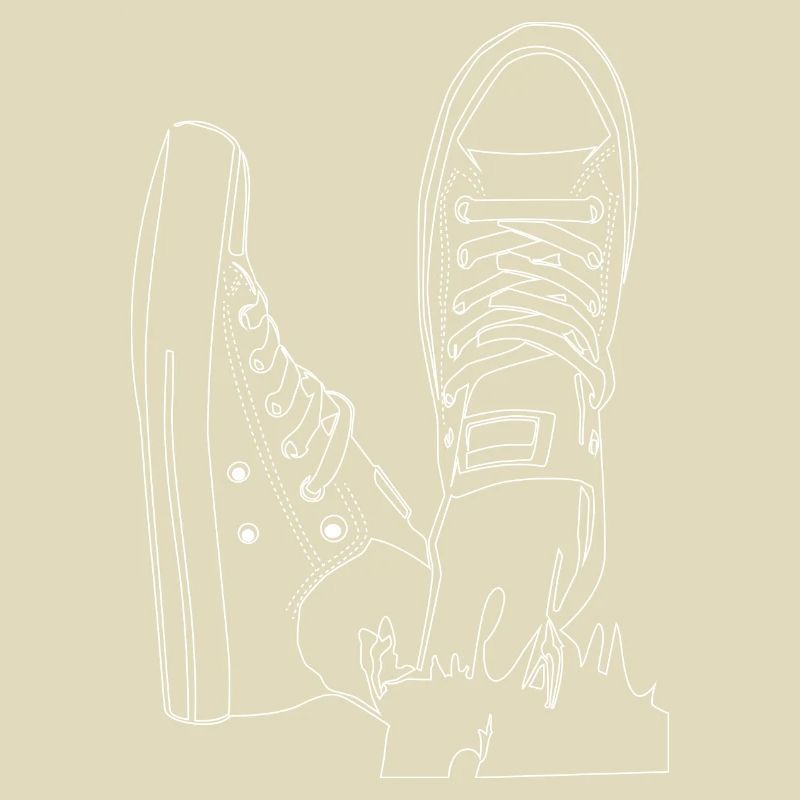 Dessin au trait des baskets décontractées