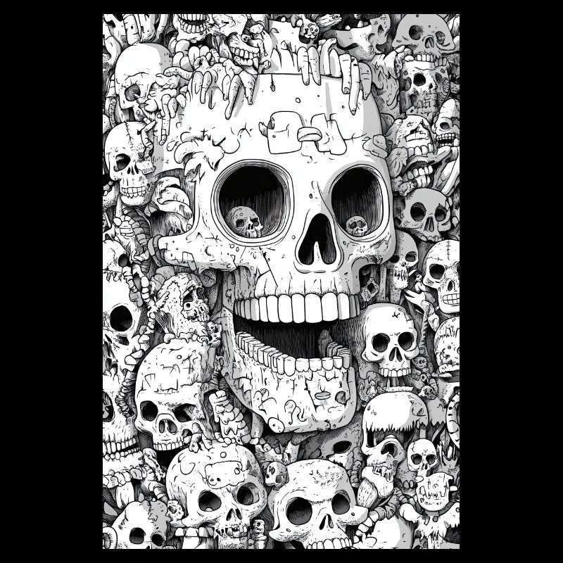 Skeletthülle im Schwarzweiß