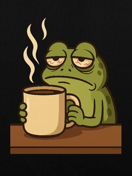 Frosch mit Kaffee