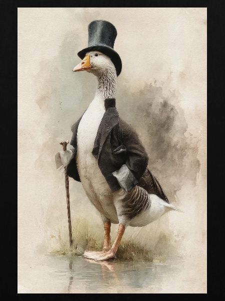 Gentleman Gans mit Zylinder
