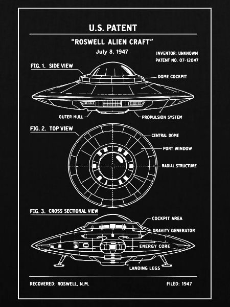 UFO-Patent-Bauplan-Tee