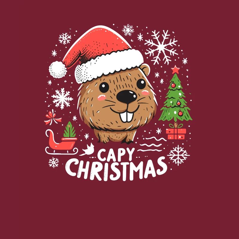 Capybara Weihnachtsbaum Weihnachtsmann