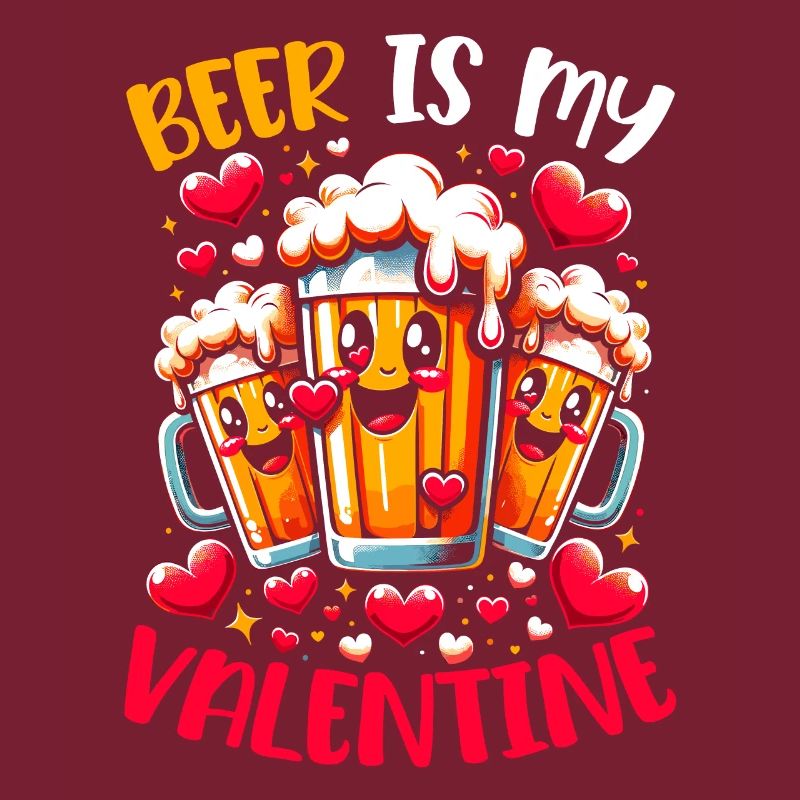 February 14 Valentine's Day Beer Drinker Alcohol