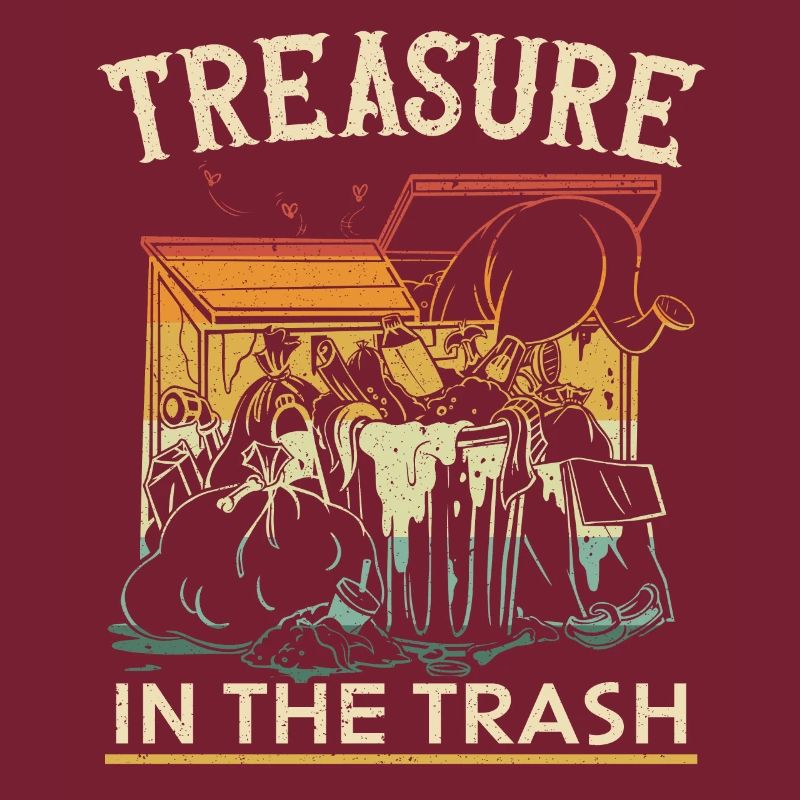 Dumpster lover picking garbage,