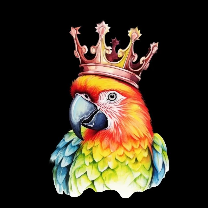 Monarch-Papagei: Bunter Comic-Vogel mit Krone