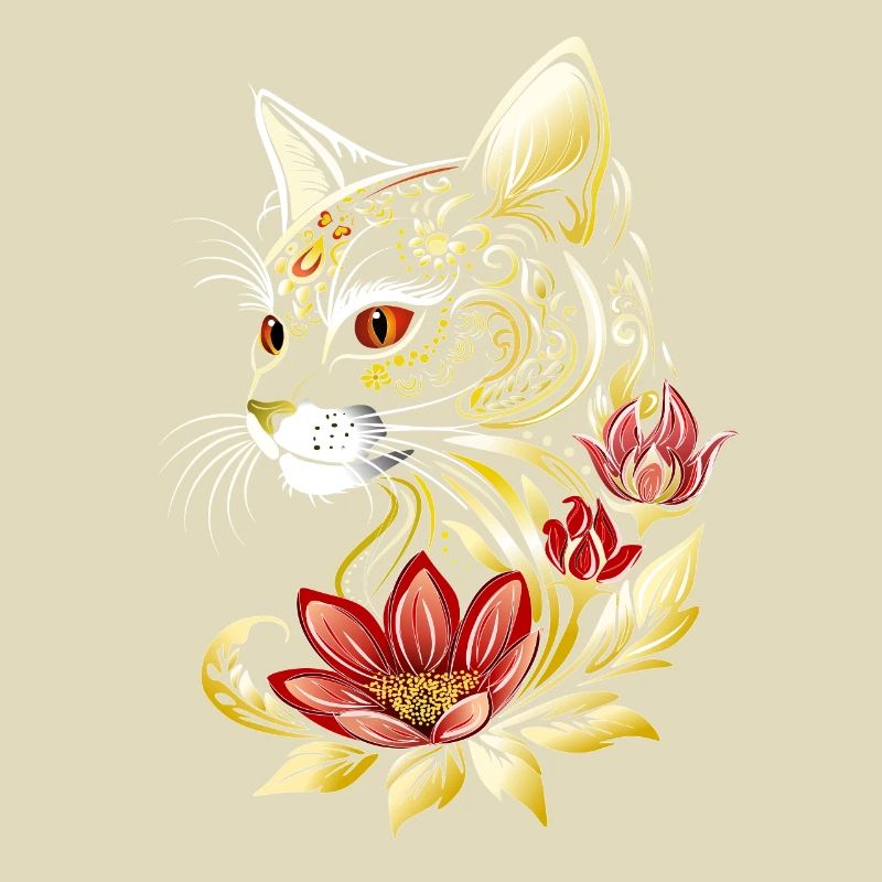 Chat Chat Chaton Fleurs Fleurs Chats Chat