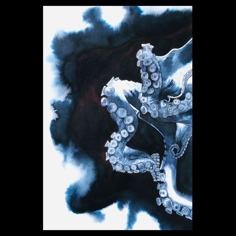 Octopus Tentacle with Running Ink