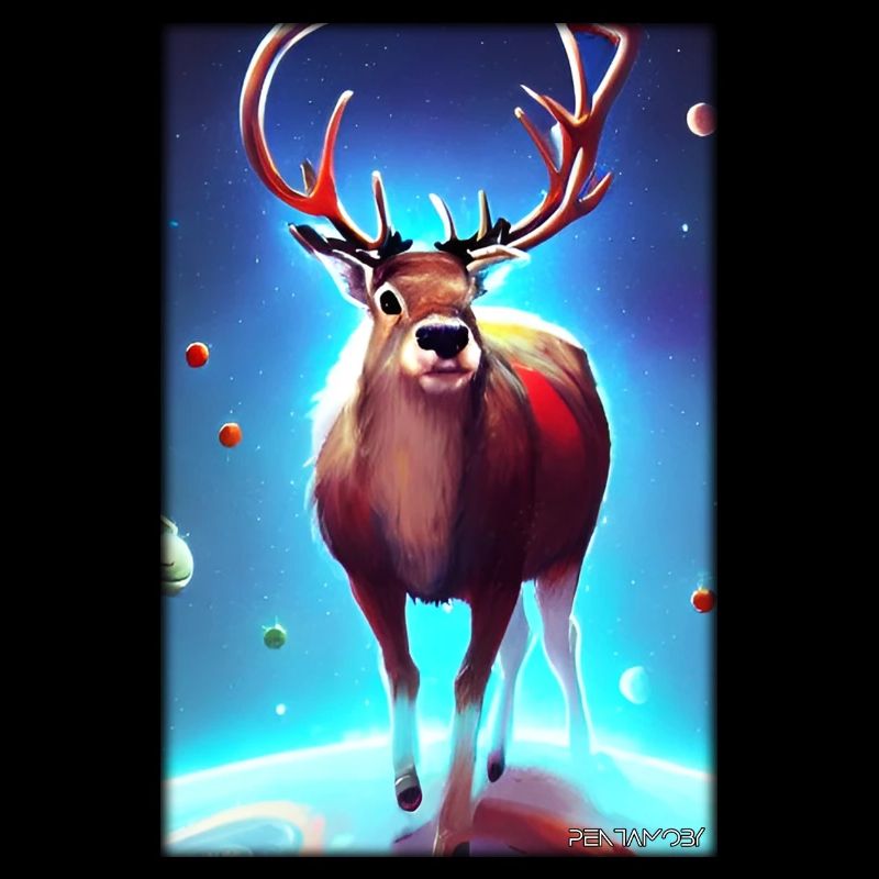 Reindeer Christmas Space Galaxy Universe Map