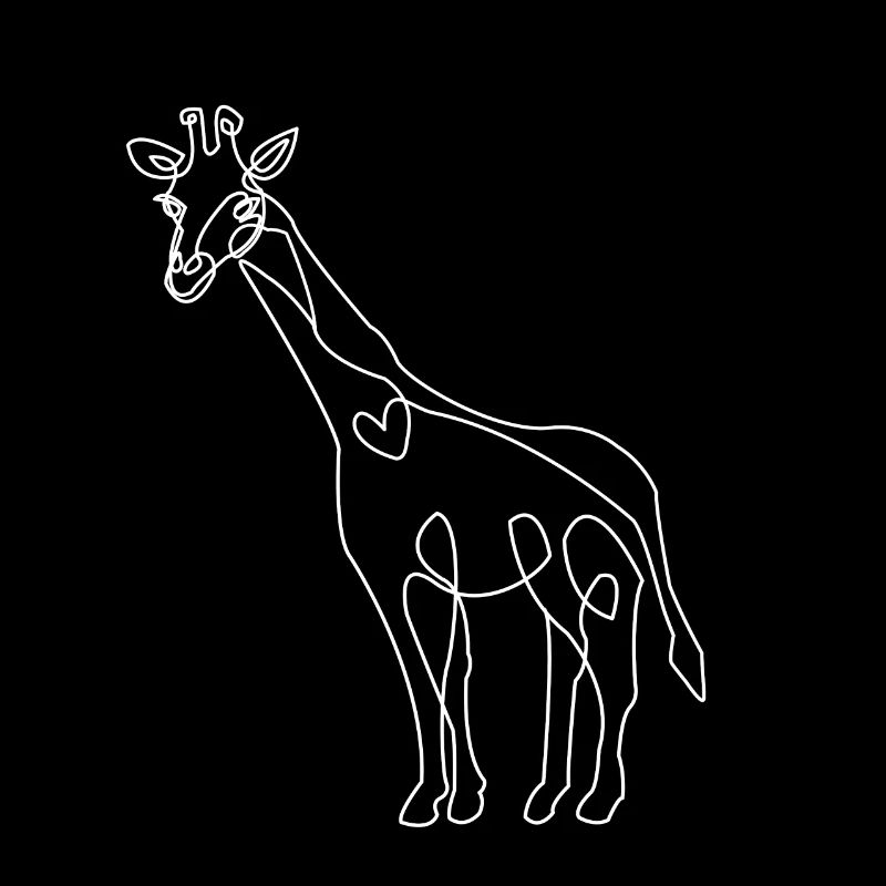 Giraffe Zoo Geschenk Geburtstag lineart