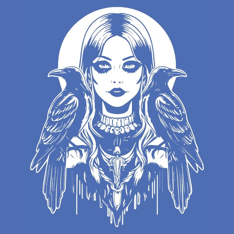 Gothic-Mädchen mit Raben