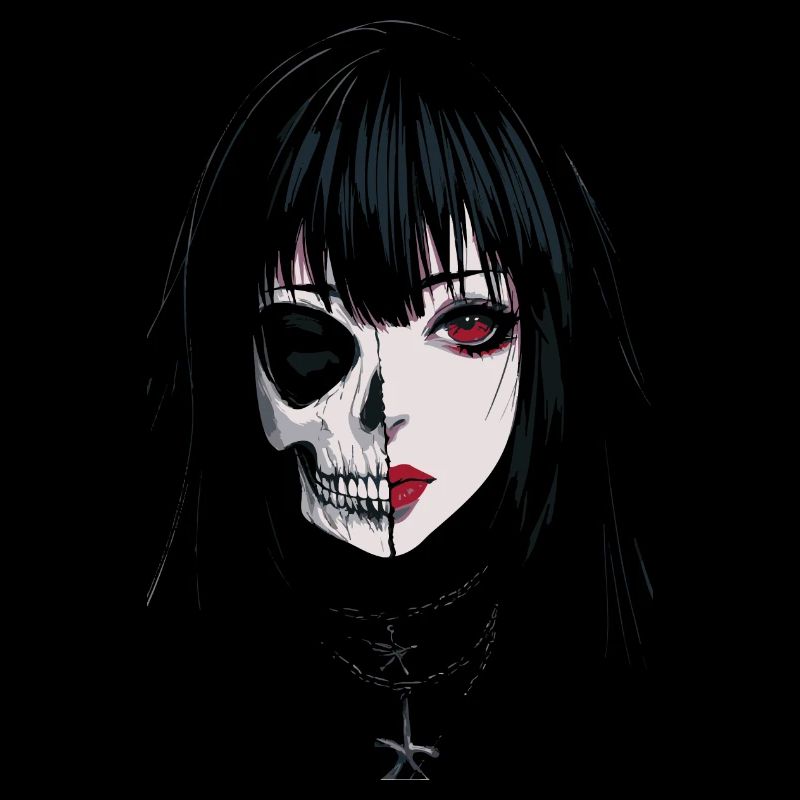 Skeletal Face Girl