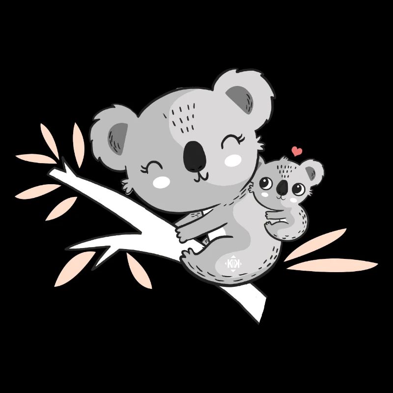 Grande soeur future maman koala mignon