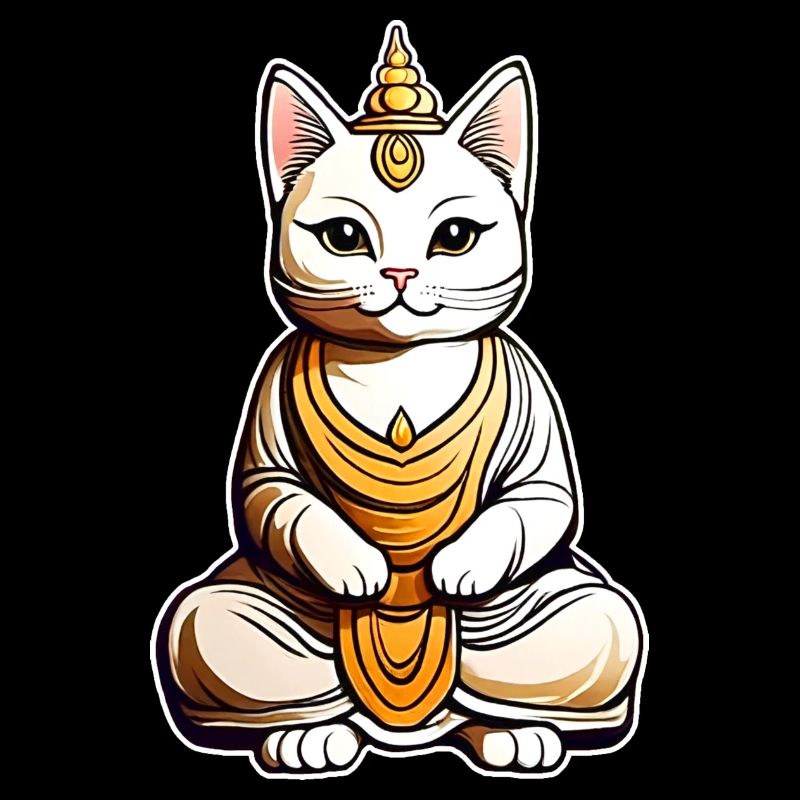 Chat mignon en position de yoga de Bouddha