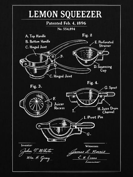 Lemon Squeezer Patent-Skizze