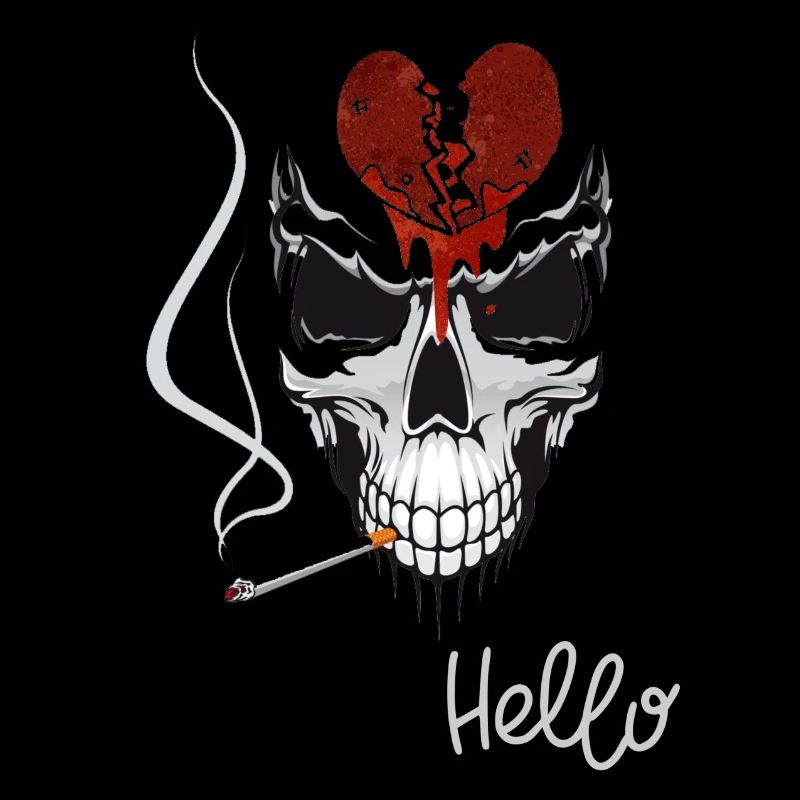 Skull mit Zigarette