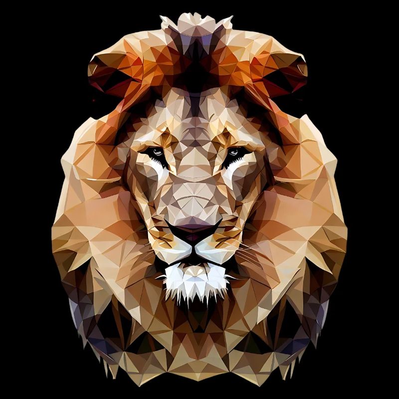 Lion polygonal moderne