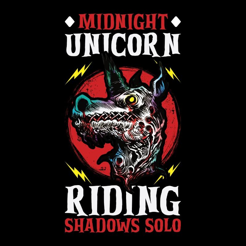 Dunkles Einhorn Horror Einhorn Mitternacht Einhorn