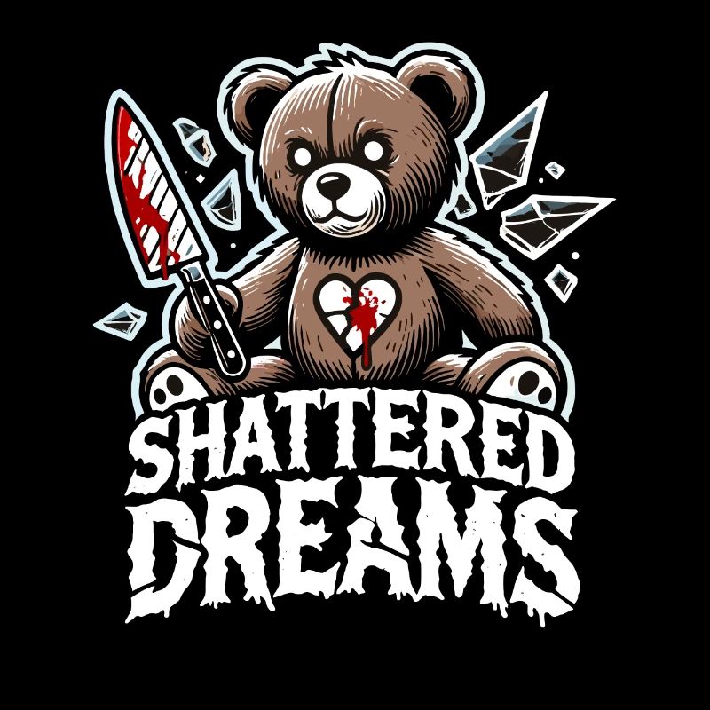 Horror Teddy Bear Clawing Through The Night Horror