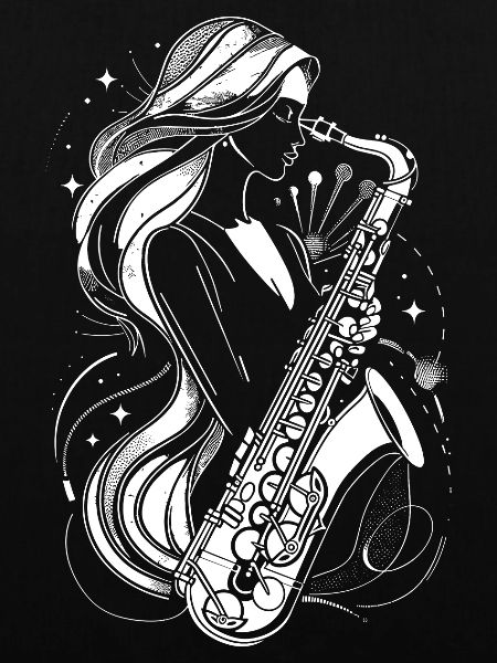 Weiblicher Saxophonist