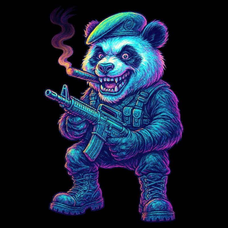 Neon Panda Mercenary