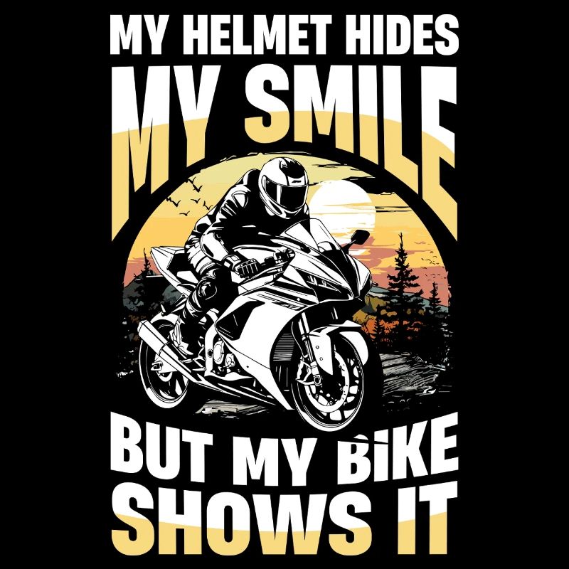 Min hjelm skjuler mit smil, men min cykel