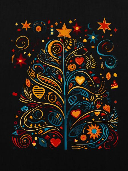 Saisonale Pracht! Lebendiger Pop-Art-Weihnachtsbaum