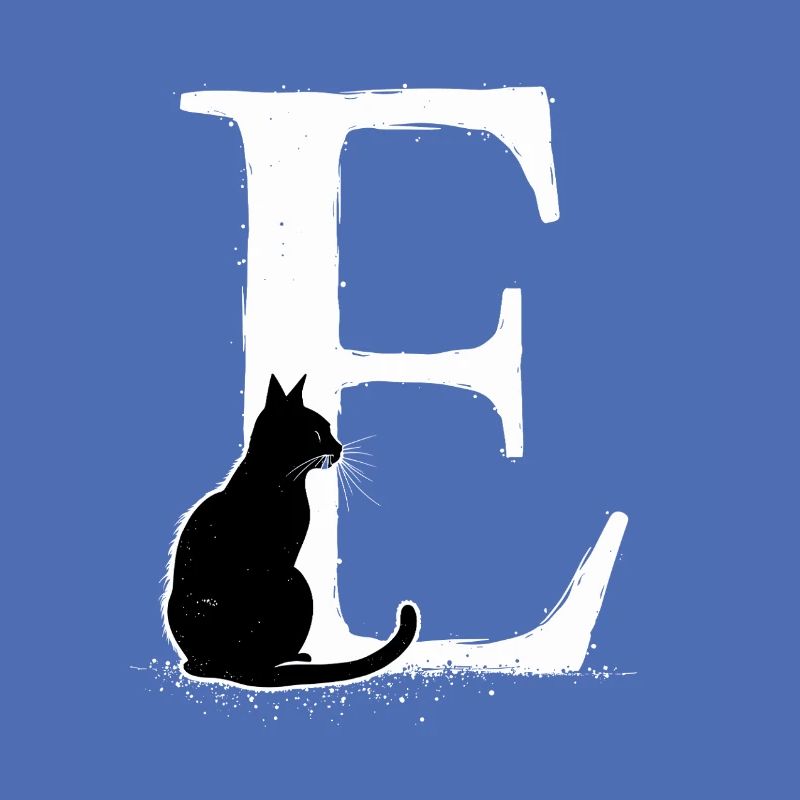 Buchstabe E mit Katze