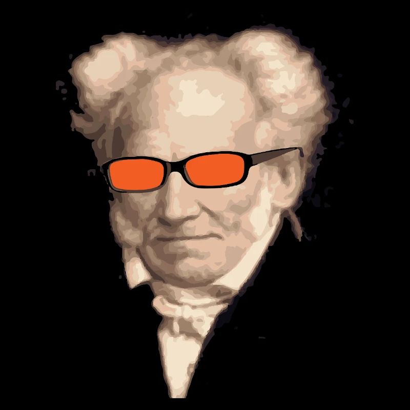 Arthur Schopenhauer with orange glasses