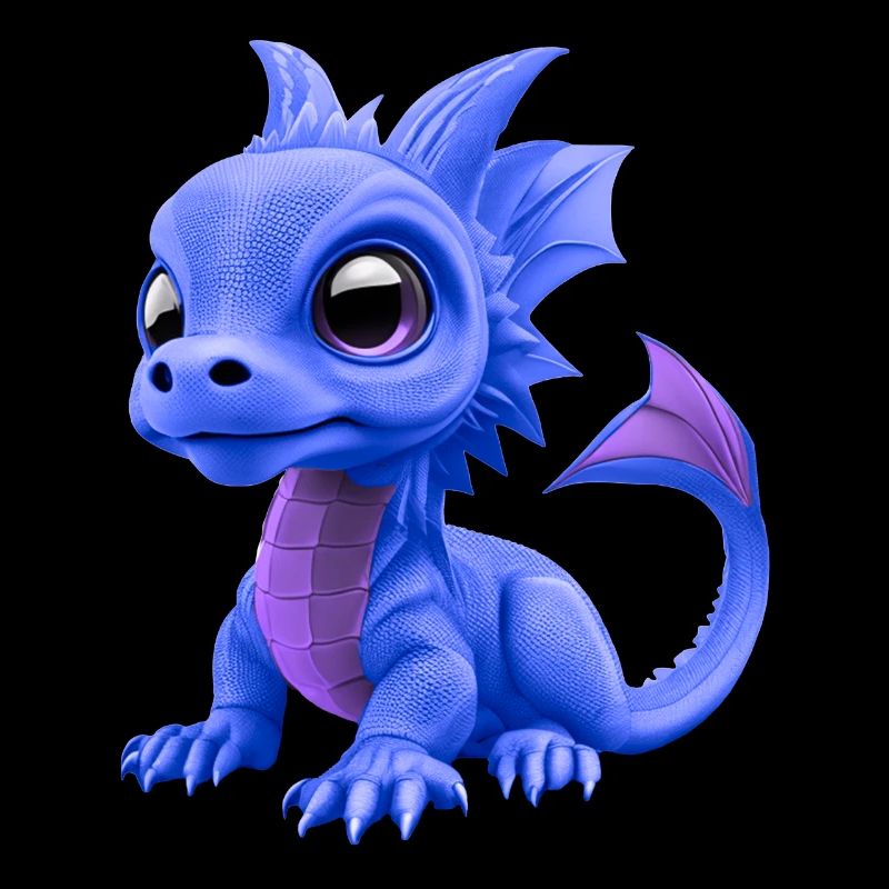 Bébé Dragon Bleu | Mignon bébé dragon bleu