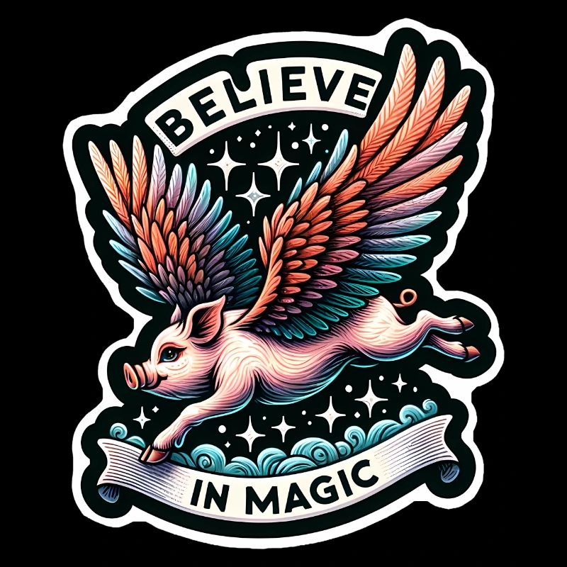 Magic Flying Pig with Believe in Magic