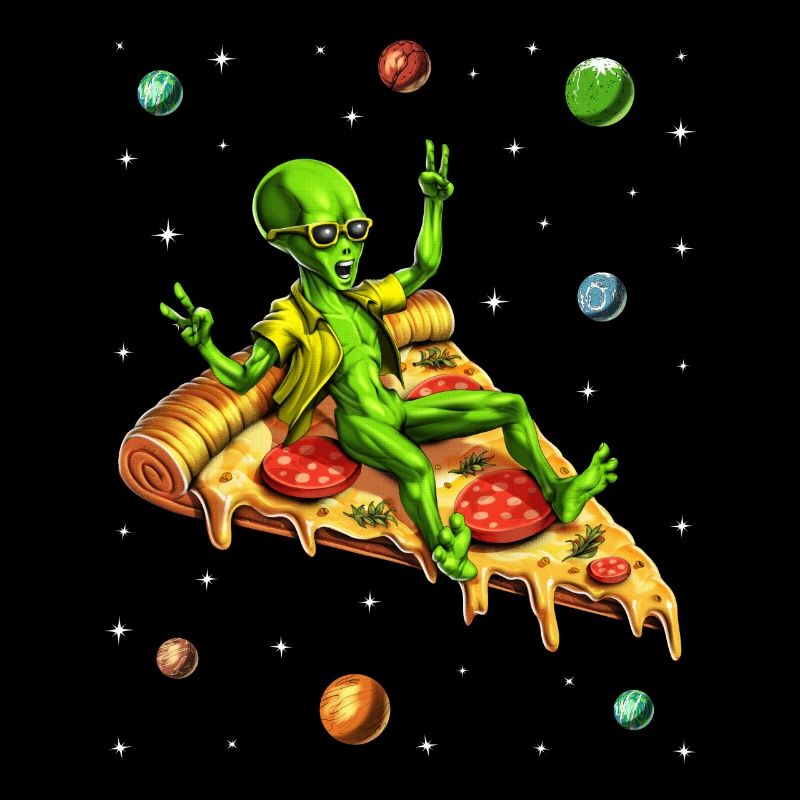Alien Riding Pizza