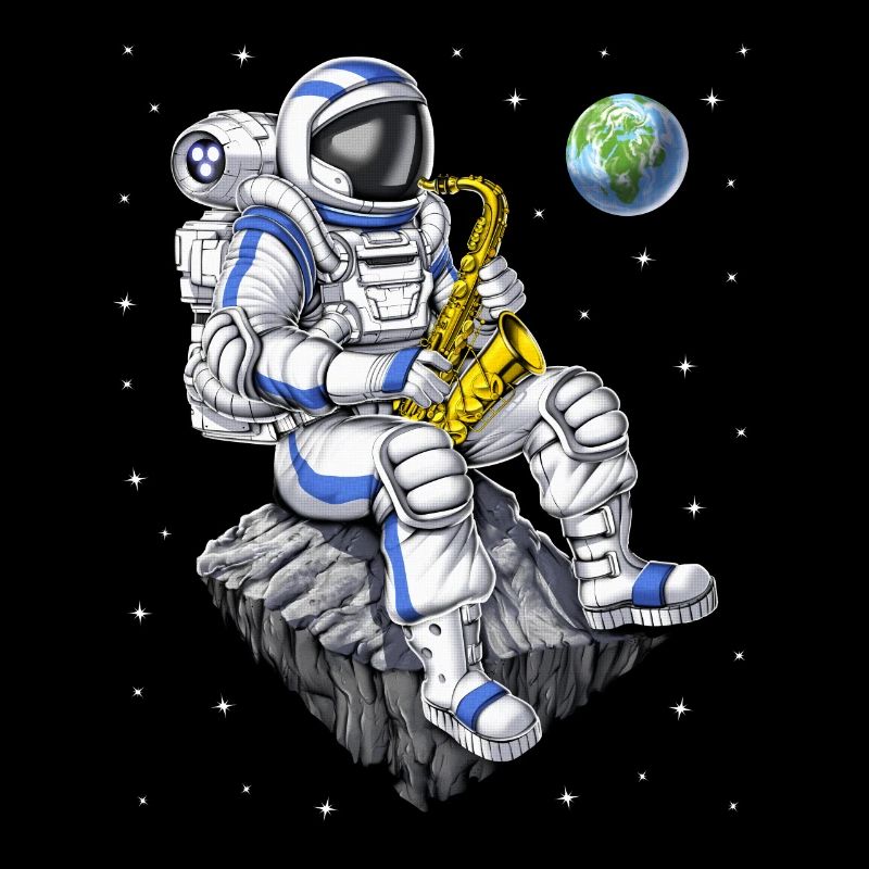 Astronaut Saxophon Spieler