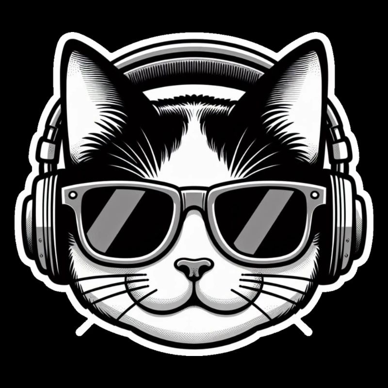 Katze Brille Kopfhörer