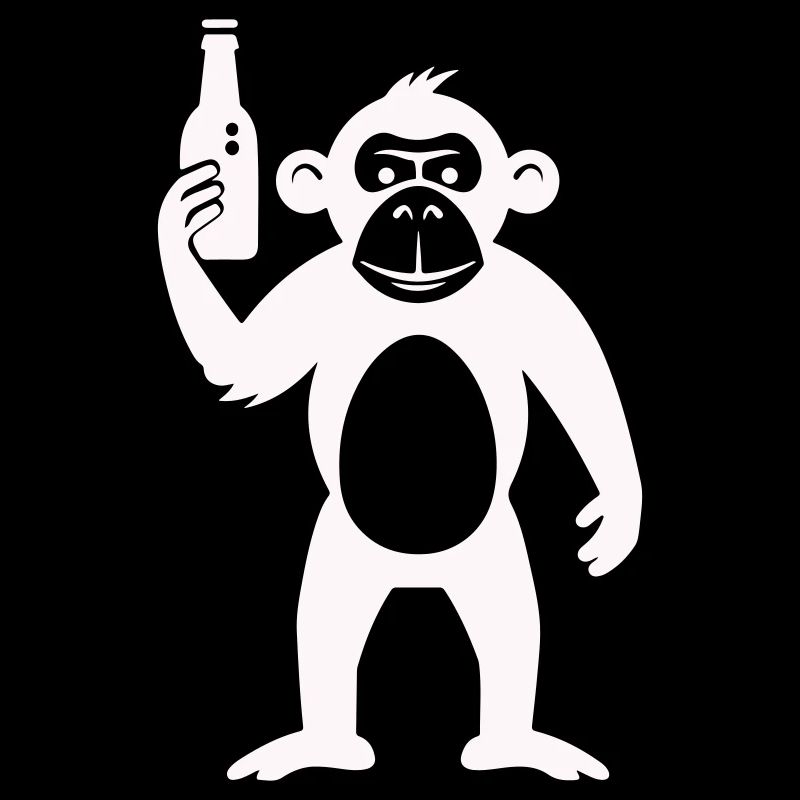 Singe humoristique avec bouteille