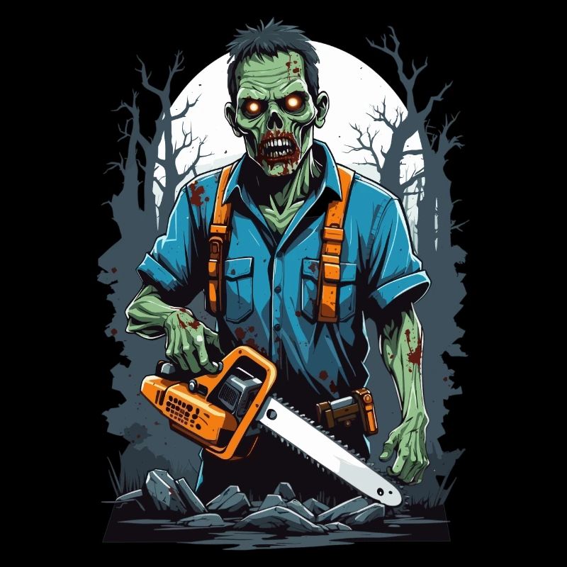 Zombie mit Kettensäge