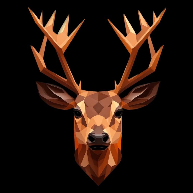 Hirsch Poly-Art deer head vector polygonal