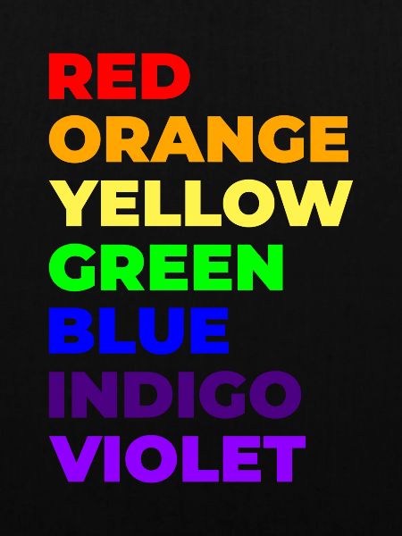 Rainbow colours