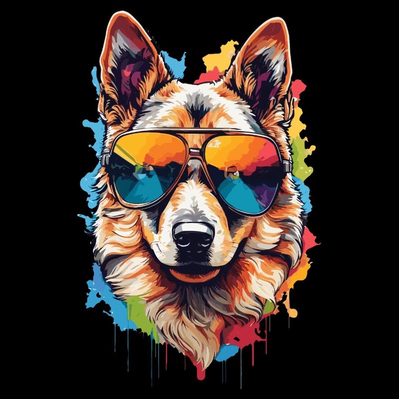 Cool German Shepherd with Sunglasses: Sweet Elegance