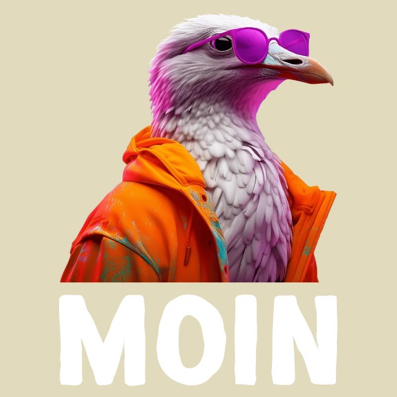 Möwe mit Sonnenbrille Moin Coole Möwen Seevogel