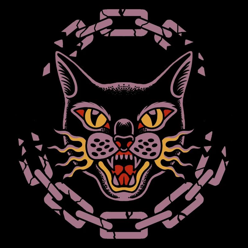 Wilde Katze Tattoo Stil