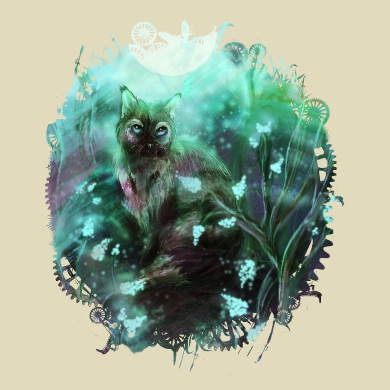 Cat in the magic forest