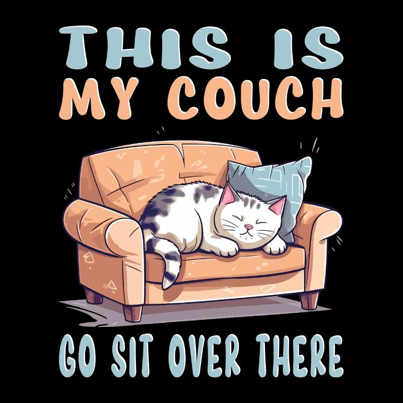 Cat Couch Sofa Funny Humor Typical Cartoon
